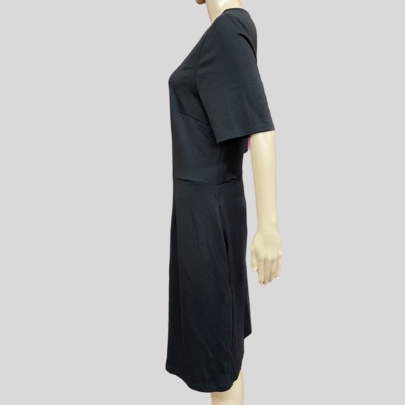 Drop Waist Black Pointe V-Neck Skater Dress with pockets size 1 16/18 - Picture 3 of 8